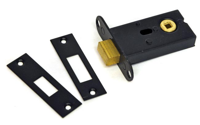 Kirkpatrick 5140 British Made Heavy Duty Tubular Bathroom Dead Bolt - Black