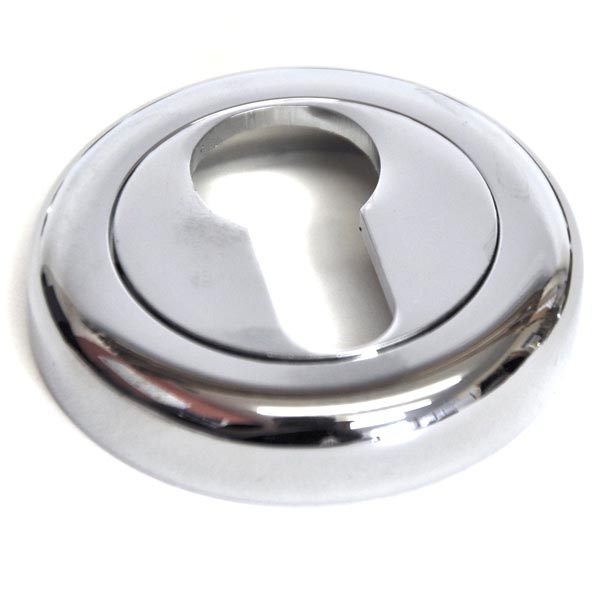 Euro Escutcheon with a Radius Edge Rose - Chrome Finish