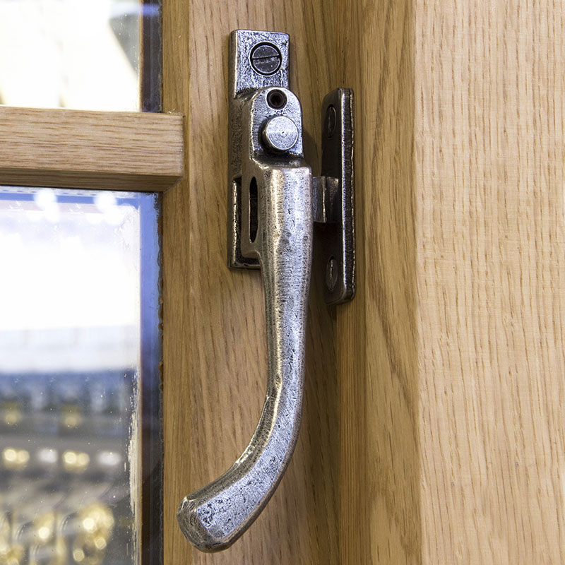 Blacksmith Pewter Patina Night Vent Locking Pear Drop Casement Fastener