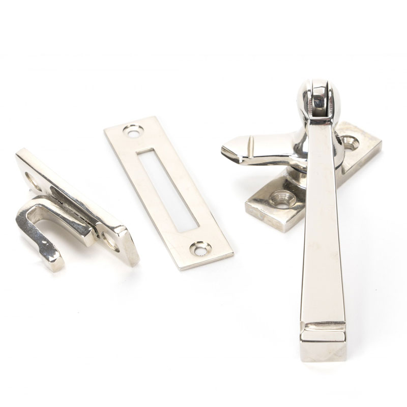 Locking Period Avon Casement Fastener - Polished Nickel