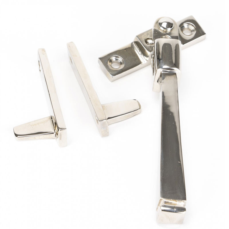 Night Vent Period Avon Lockable Casement Fastener - Polished Nickel