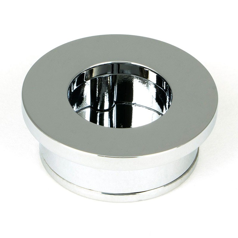 Round Finger Edge Pull - Polished Chrome