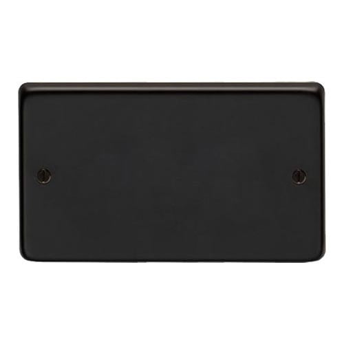 Matt Black Double Blank Plate