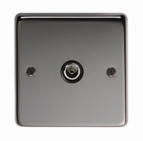 Black Nickel Single TV Socket