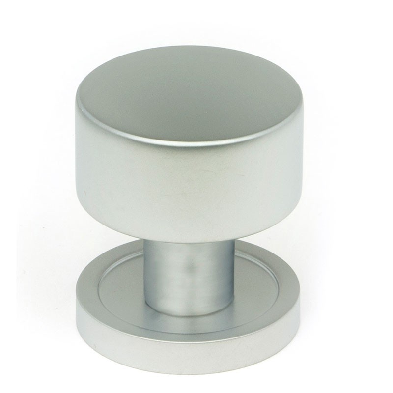 Satin Chrome Kelso Cabinet Knob on Round Rose