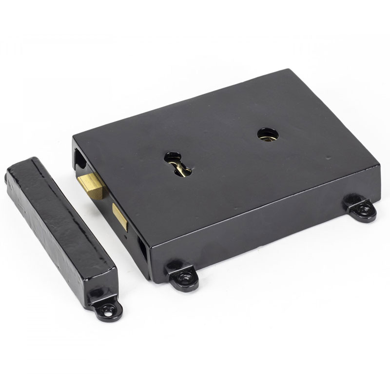 Black Traditional Smith Rim Lock And Cast Iron Cover