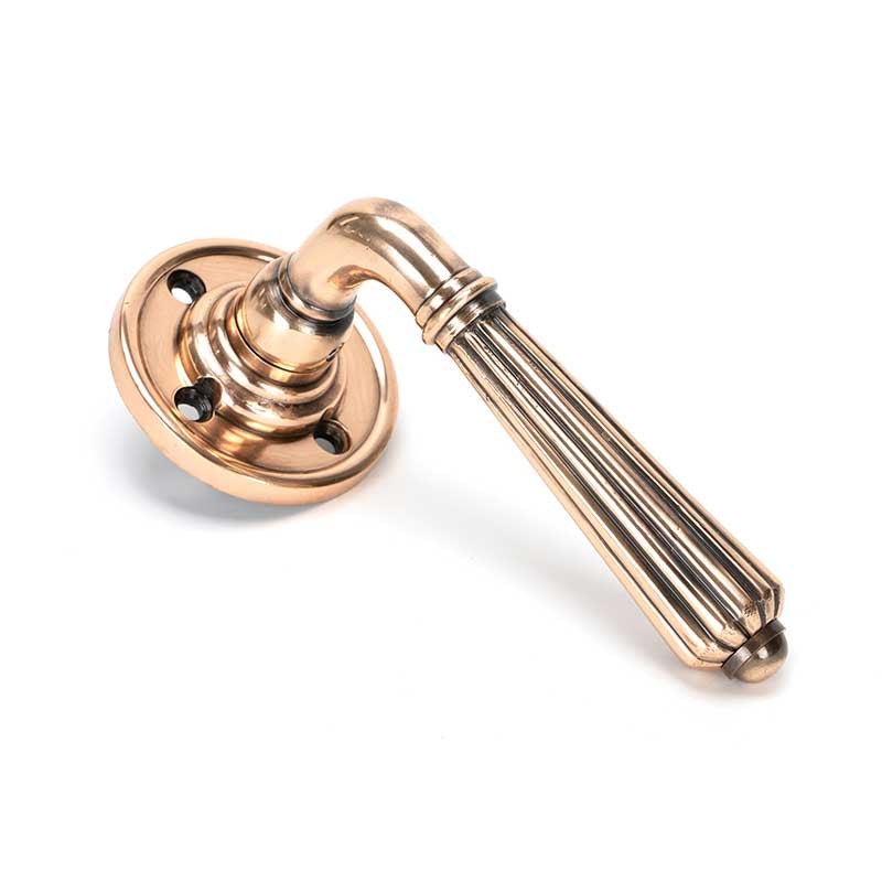 Bronze Polished Hinton Lever On Rose Set - Unsprung