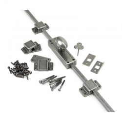 Blacksmith Pewter Patina Cremone Bolt - Locking