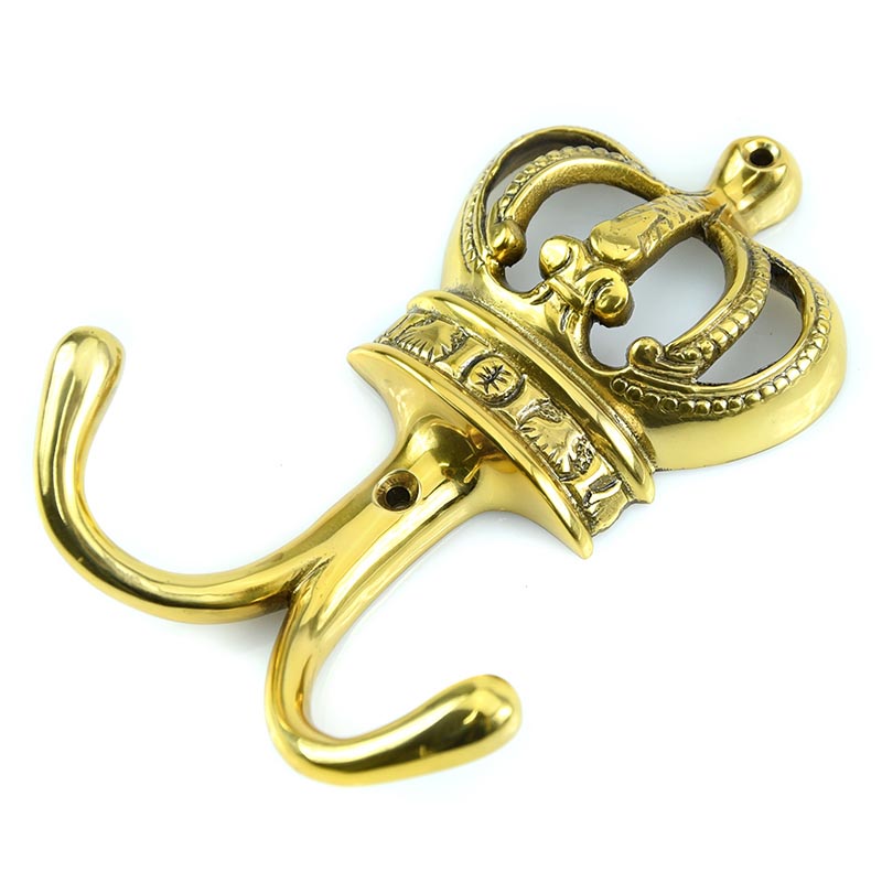 Brass Crown Hook Brass Coat Hooks Traditional Hat and Coat Hooks