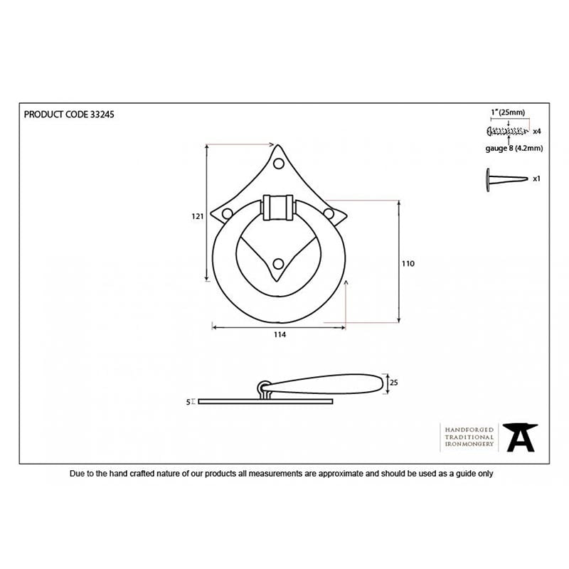 From The Anvil Traditional Blacksmith Ring Door Knocker 33245