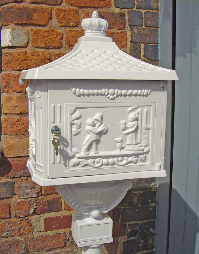 White Free Standing Post Box Through the Wall Post Boxes Wall Mounted