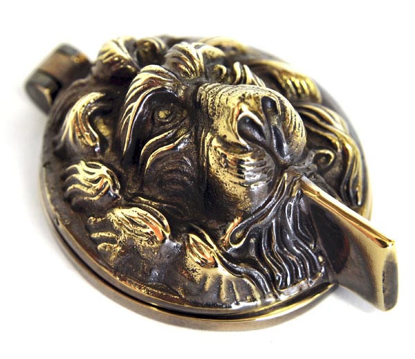 Lion Head Lock Cover Nickel and Chrome Escutcheons Nickel and Chrome Door Furniture