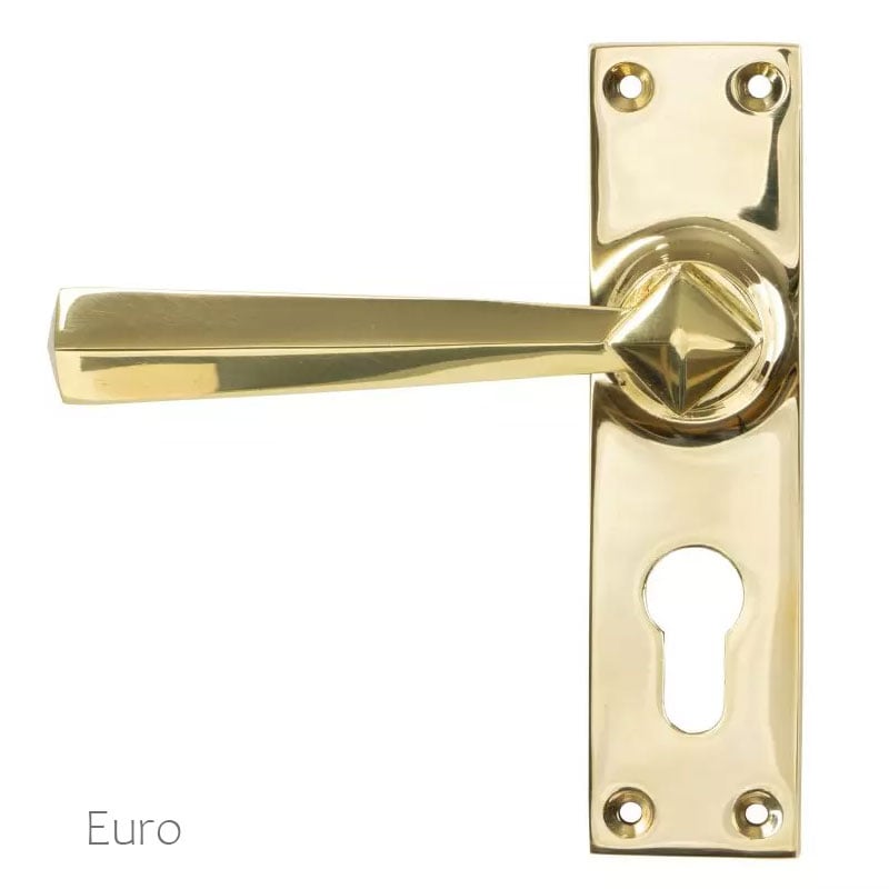 From The Anvil Polished Brass Straight Lever Door Handle 83829 lock