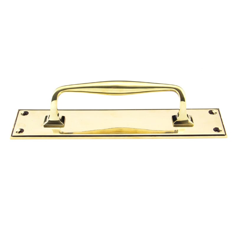 From The Anvil Period Art Deco Pull Handle on Backplate Aged Brass