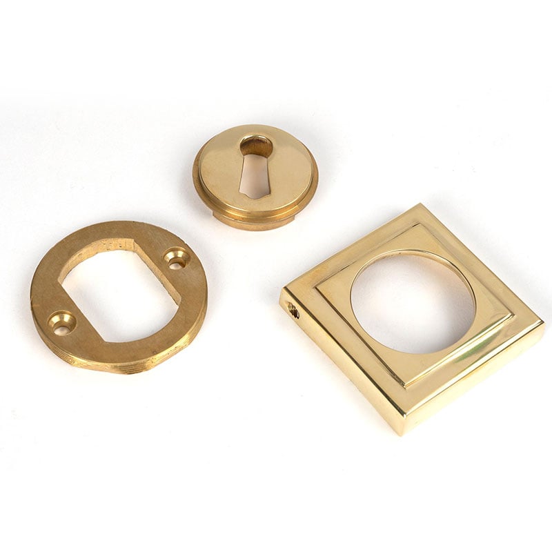 From The Anvil Polished Brass Square Escutcheon 50749