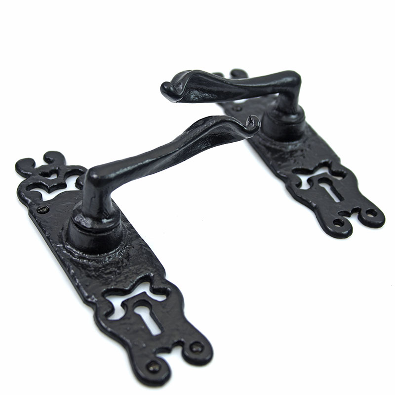 Kirkpatrick Black Cast Iron Lever Door Handle 2494