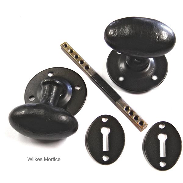 Kirkpatrick Black Cast Iron Oval Door Knob