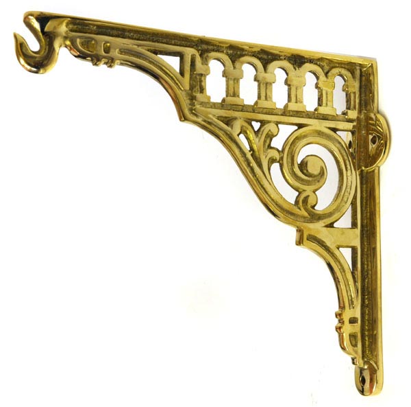 Brass Hanging basket bracket Brass scroll