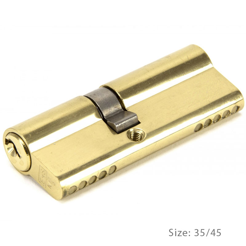 Double Euro Cylinder Lock Locks and Latches Polished Brass Finish