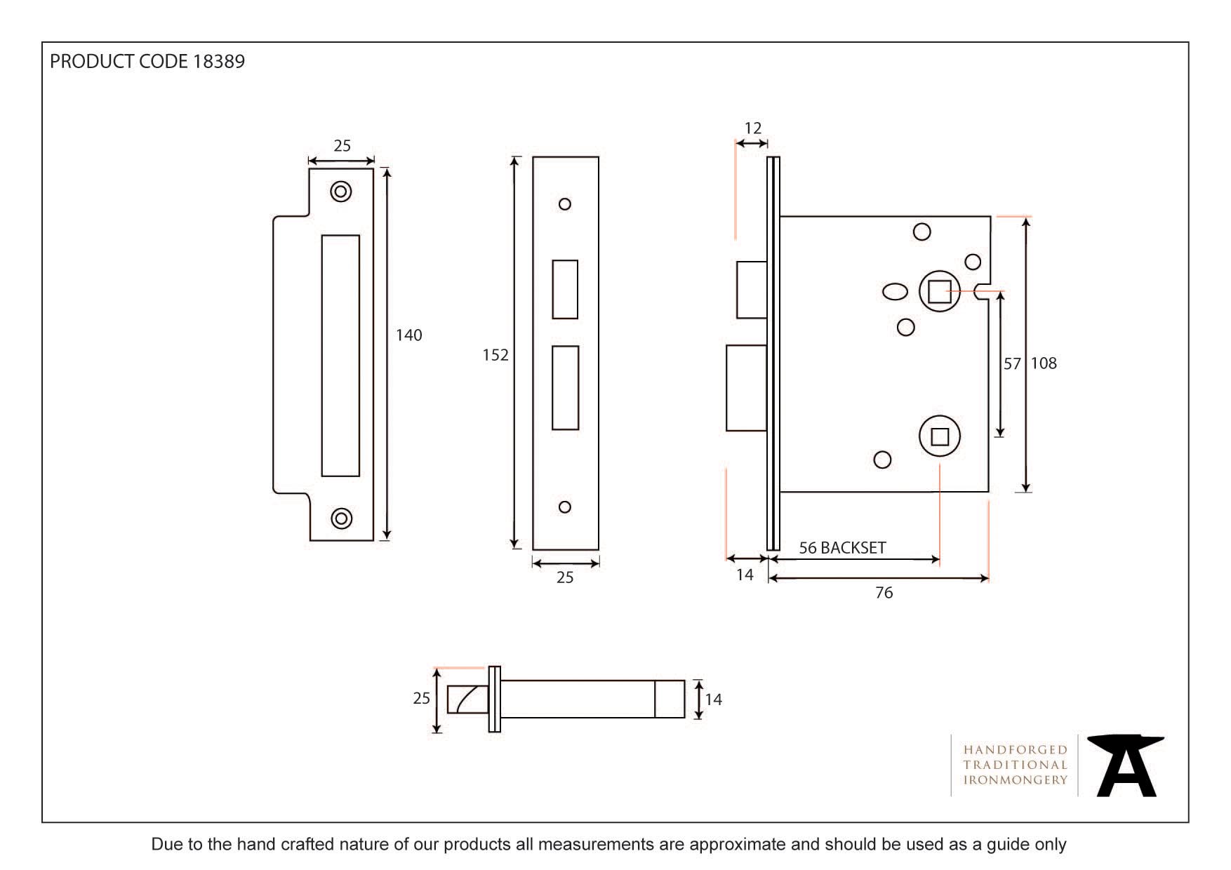 Heavy Duty Bathroom Mortice Lock Black Finish Cast in Style