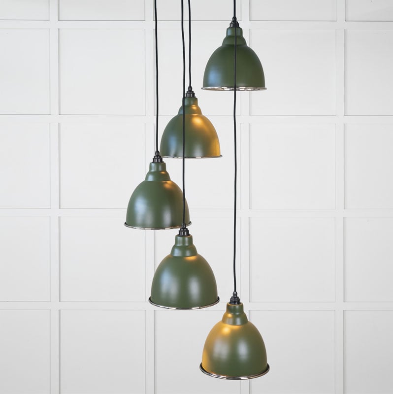 Hammered Nickel Brindley Cluster Pendant Light  in Heath