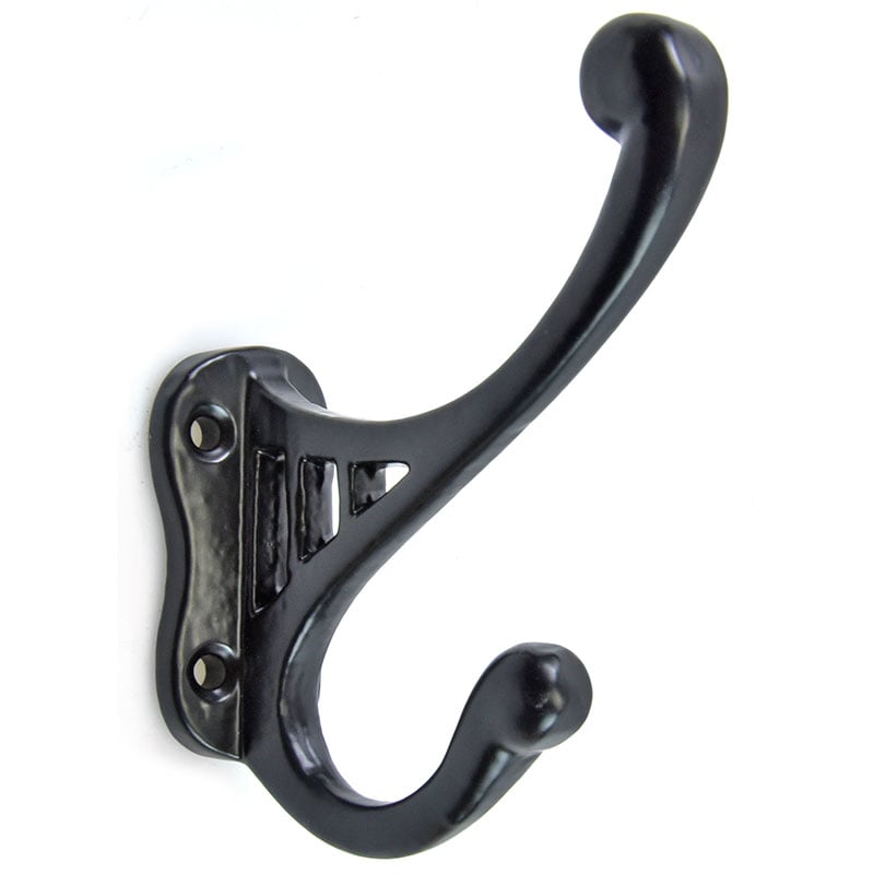 3 Bar Hat And Coat Hook Black Finish Brass Cast Iron Hooks 3 Bar Hat And Coat Hook Black Finish, Hat And Coat Hooks Uk