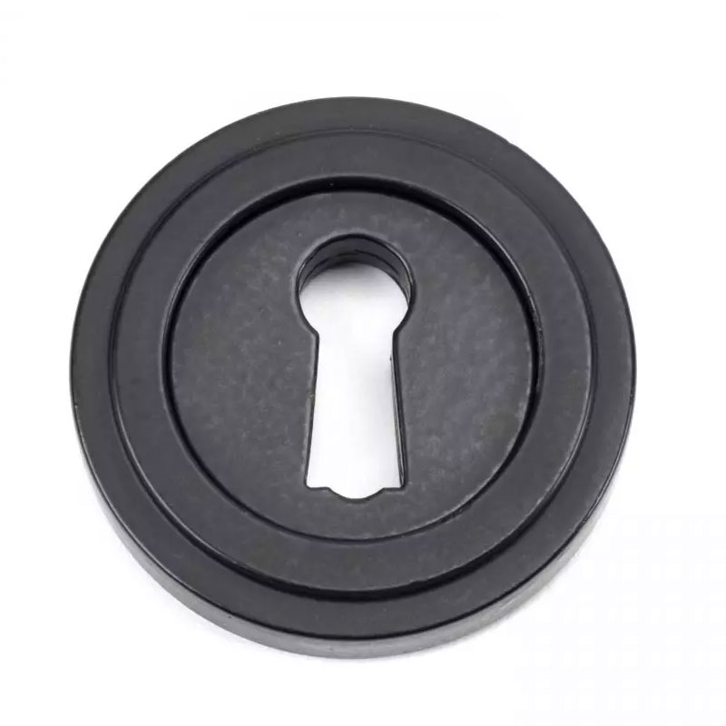 From The Anvil Matt Black Art Deco Round Escutcheon 49537