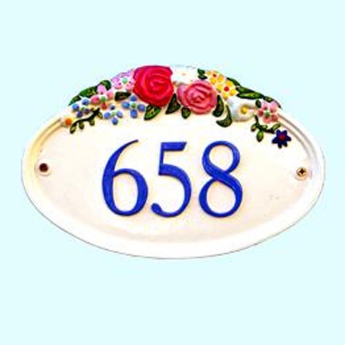 Vintage Rose Garden House Number House Number Signs Cast House Number