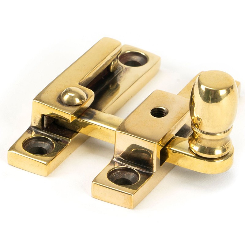 Narrow Mushroom Quadrant Fastener - Aged Brass