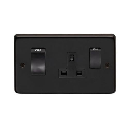 Matt Black Switch & Socket 45 Amp Electrical Switches Black Chrome Nickel Stainless Steel